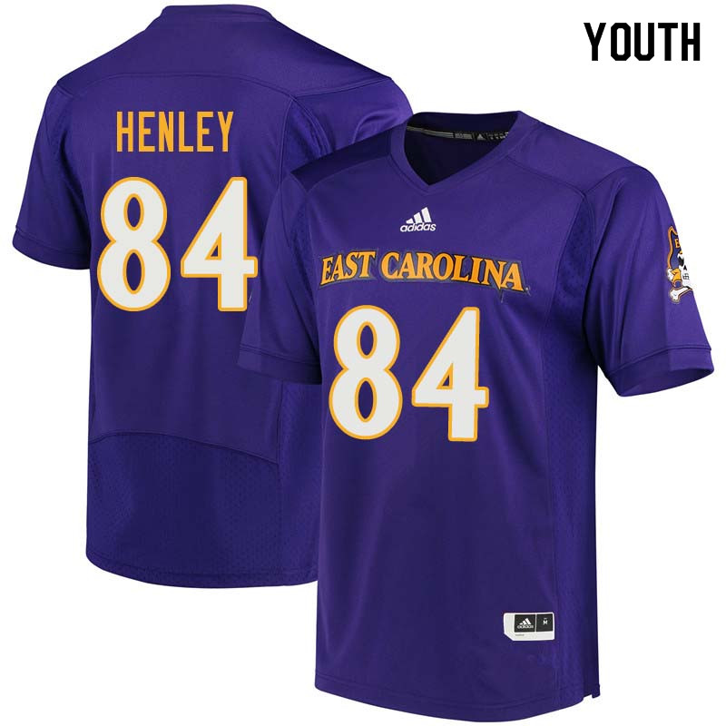 Youth #84 Leroy Henley East Carolina Pirates College Football Jerseys Sale-Purple